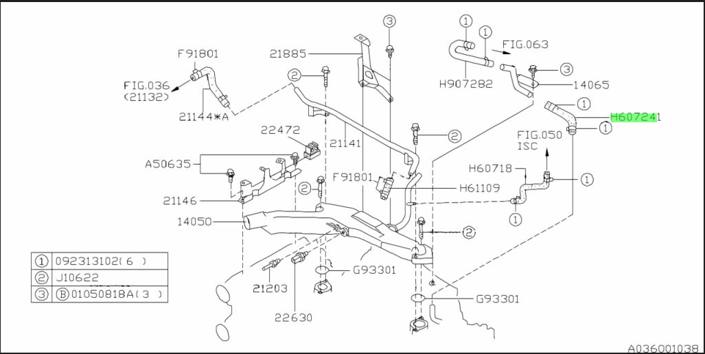 Subaru Impreza 97-00 GC8 GF8 GM8 Hose 807607241