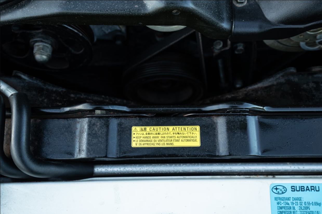 Replica Radiator Cooling Label Sticker OEM P/N  91531AA673 For Subaru Impreza 92-00