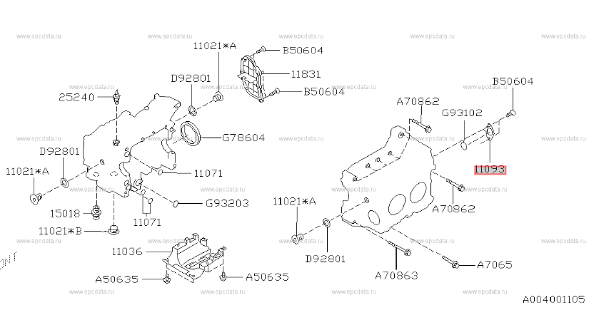 Subaru Impreza 92-21 GC8/ GF8 GM8 GD Cover Plate Service Hole 11093AA000