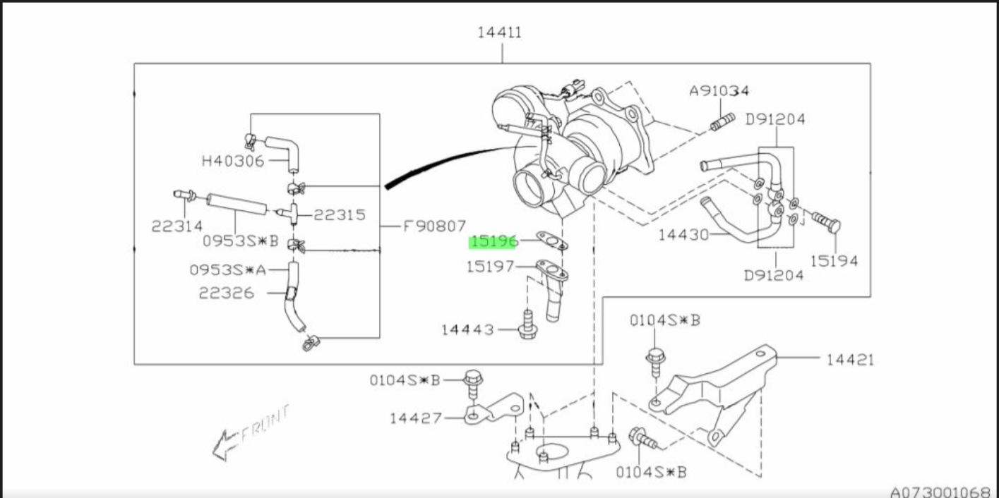 Subaru Turbo Oil Drain Gasket 15196AA060