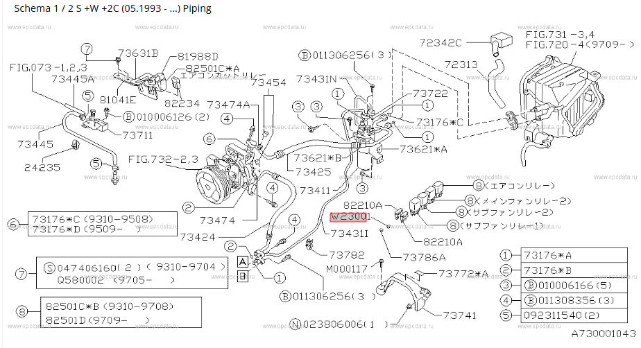 Subaru Grommet Sheet D15 909230010 / 909230043