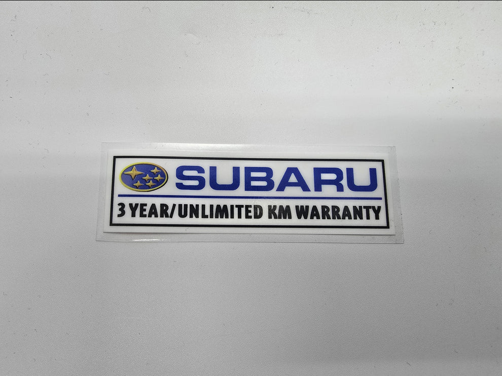 Replica Subaru Warranty Reverse Sticker