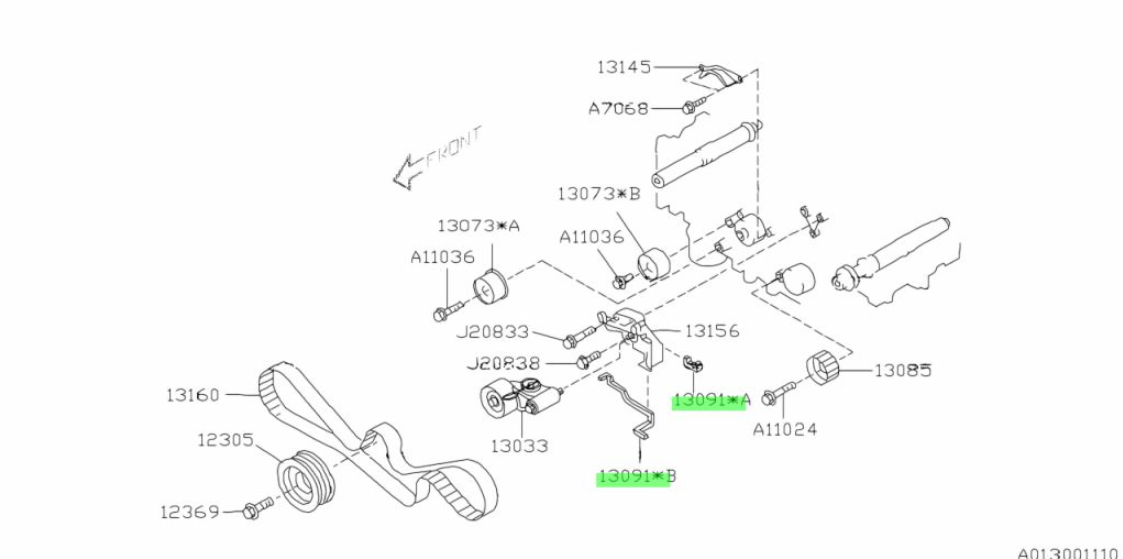 Subaru Impreza 97-21  GC8 GF8 GM8 GTD Sealing Belt Tensioner 13091AA050