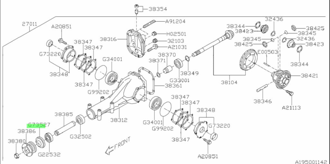 Subaru Differential Pinion Oil Seal 806735270