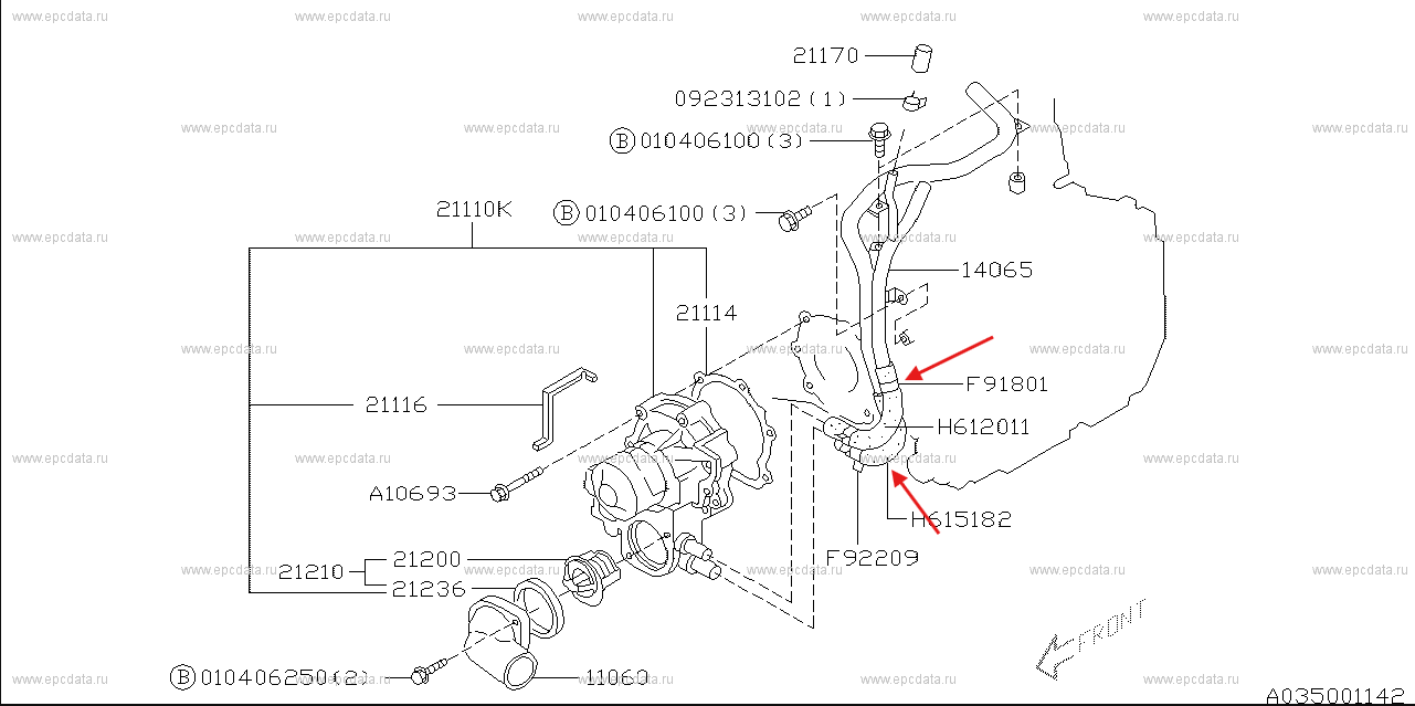 Subaru Impreza 98-00 GC8 GF8 GM8 WRX STI Intercooler to Recirculation Valve Hose 22310AB751