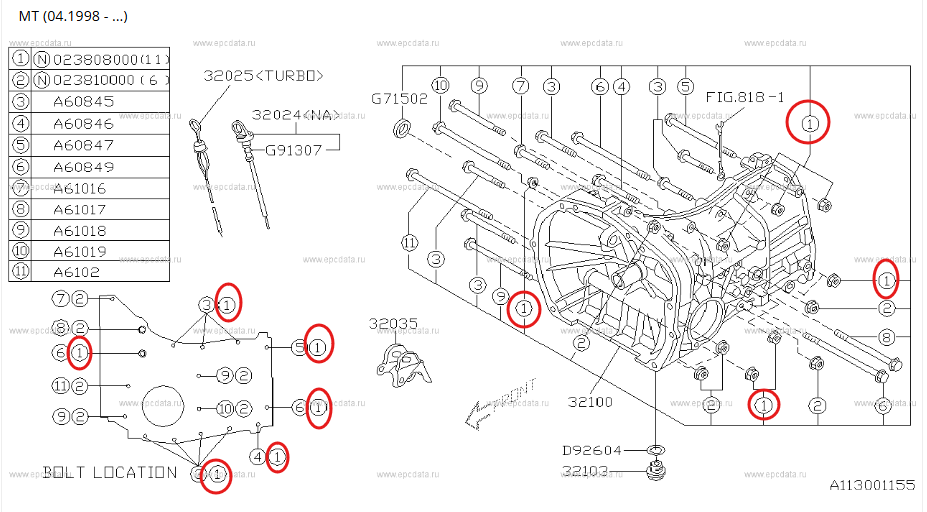 Subaru Flange Nut 023808000