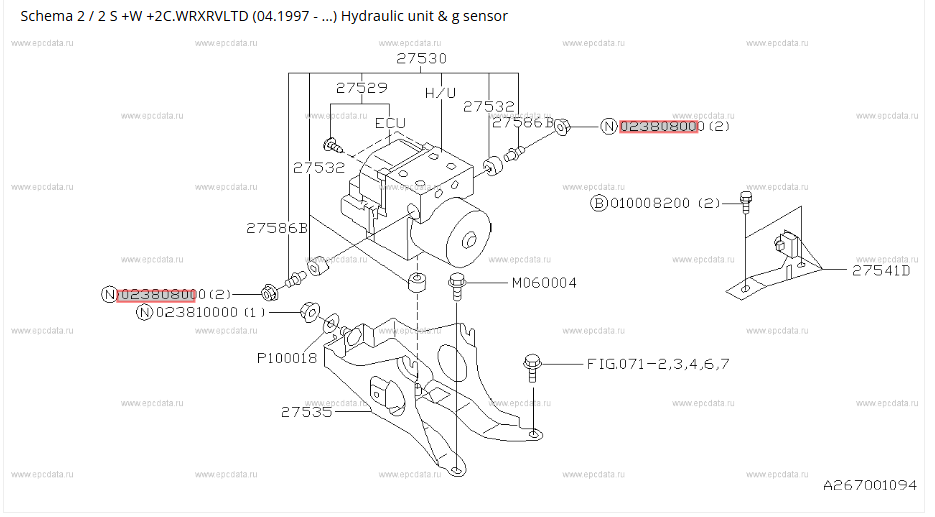 Subaru Flange Nut 023808000