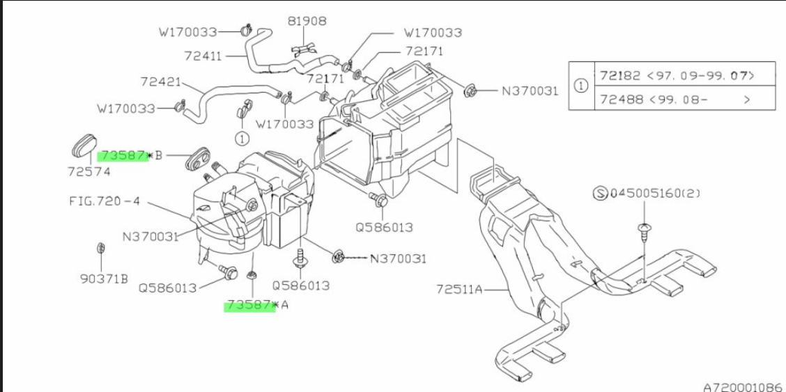 Subaru Impreza 92-00 GC8 GF8 GM8 A/C Bulkhead Grommet 73530FA010