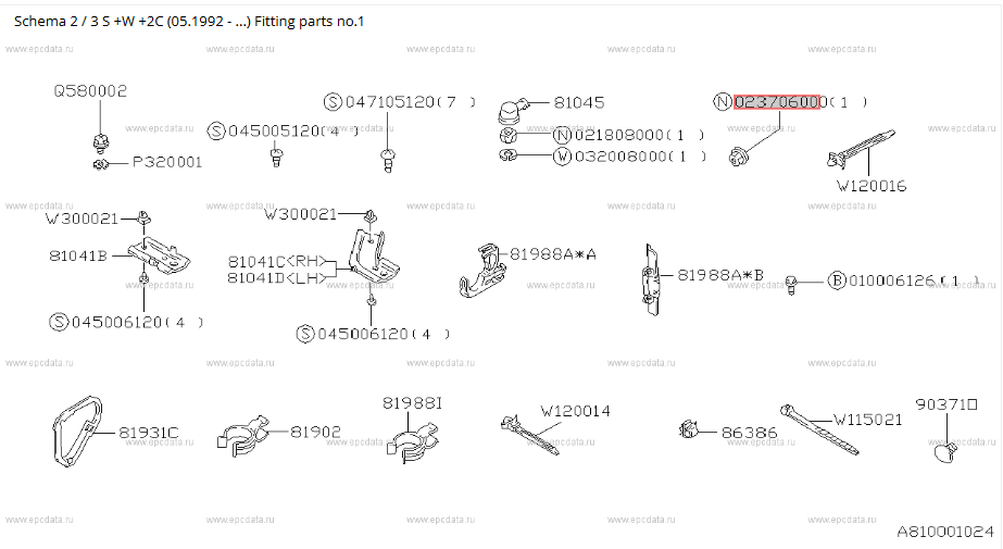 Subaru Nut 023706006 / 023706000 / 902370049