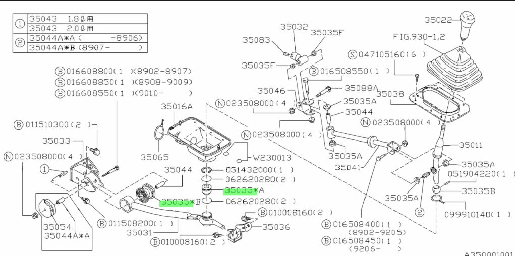Subaru Impreza 92-21 GC8 GF8 GM8 GD Bushing Gear Linkage / Gear Lever Socket 35035KA010