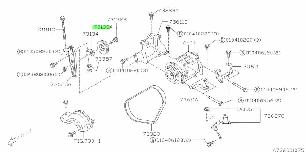 Subaru Impreza 92-07 GC8 GF8 GM8 GD Air Con A/C Tensioner Pulley 73131FC000