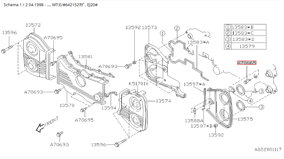 Subaru Bolt Timing Belt Cover 800706650