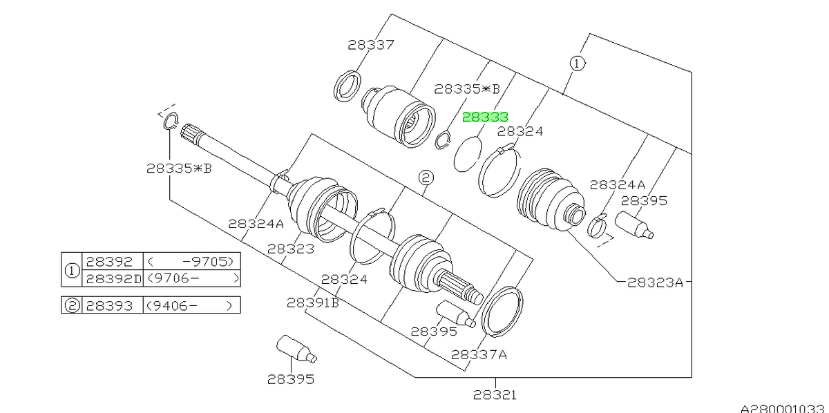 Subaru Impreza 92-05 Front CV Shaft Circlip 623206120