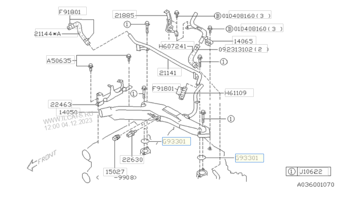 Subaru Impreza 92-14 GC8 GF8 GM8 GD Water Crossover Pipe Seal O Ring 806933010/806933080